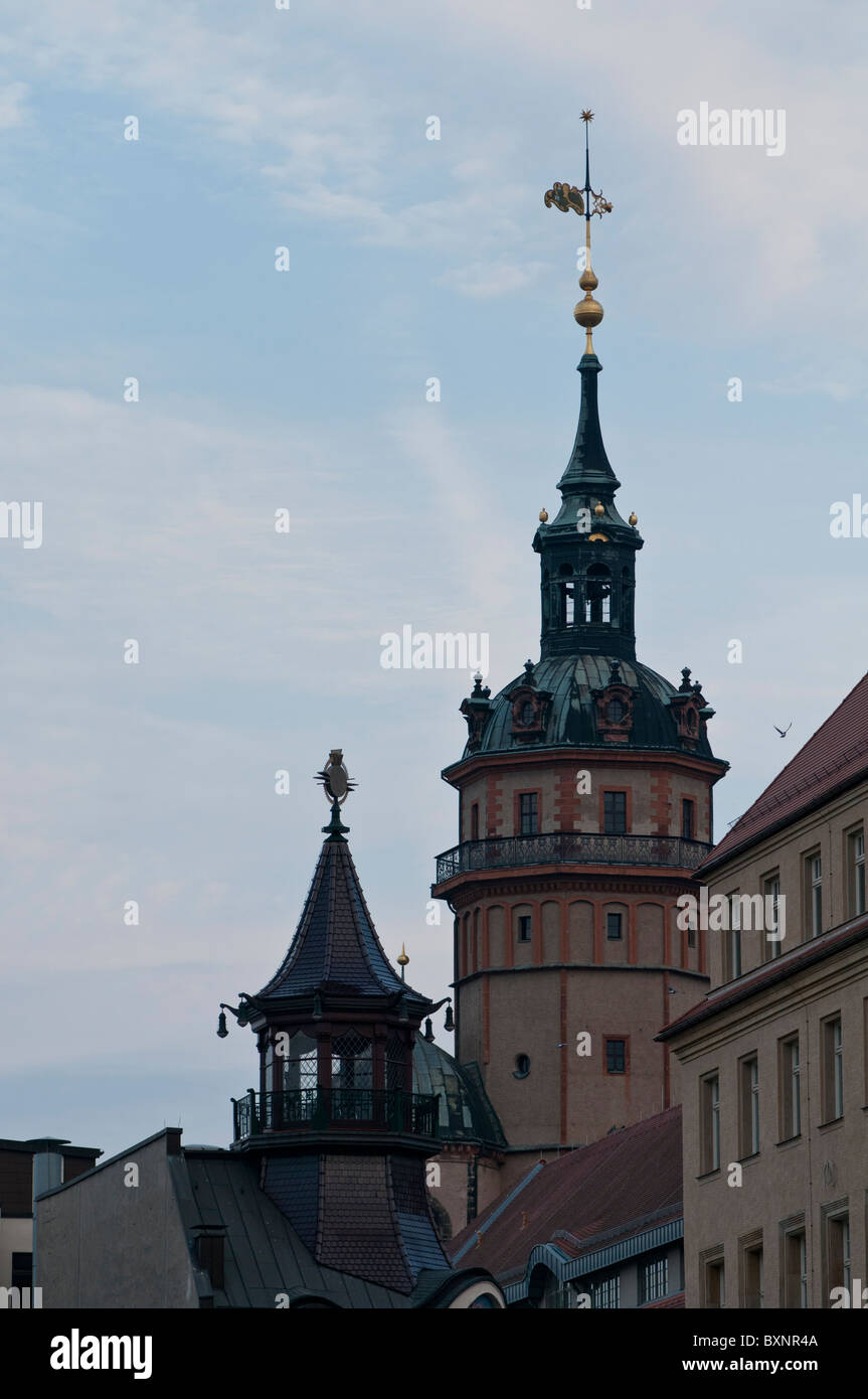 Tower of the Nikolaikirche in Leipzig, Saxony, Germany, Europe Stock Photo