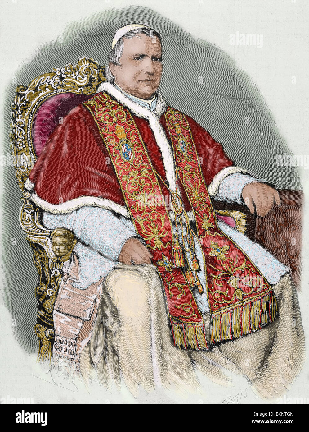 Pius IX (1792-1878). Italian pope, named Giovanni Maria Mastai-Ferretti. Elected in 1846. Stock Photo