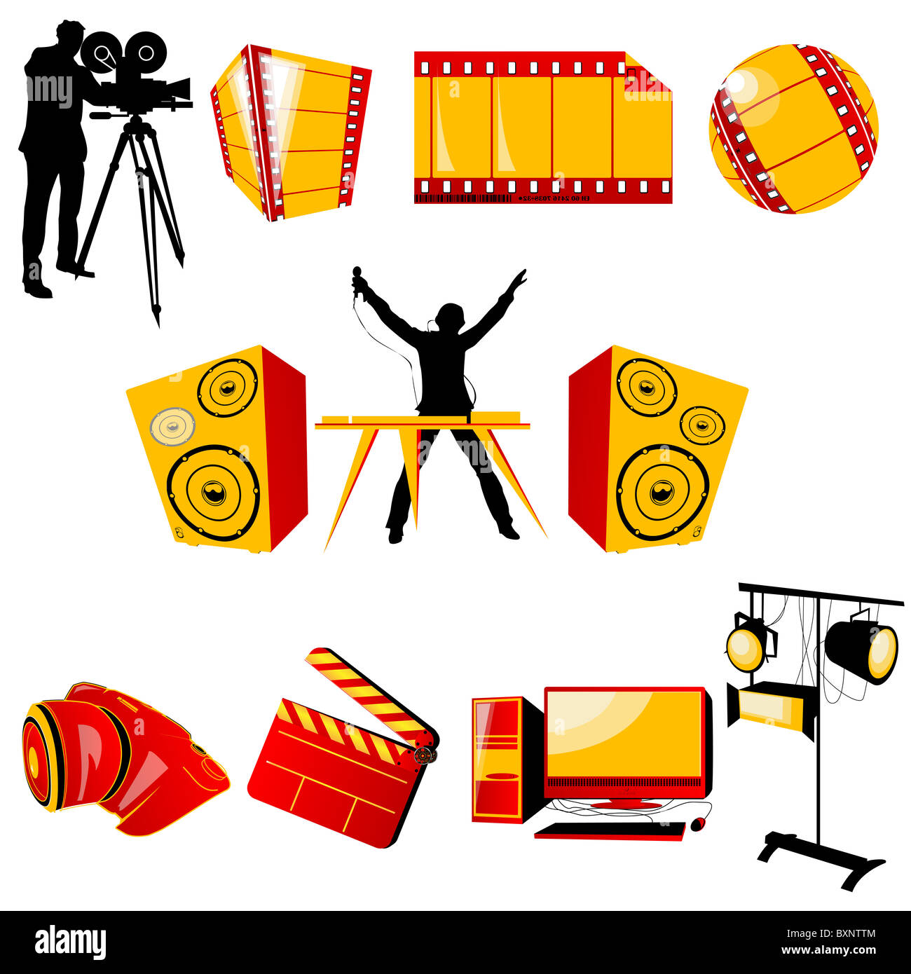 video and music icons Stock Photo