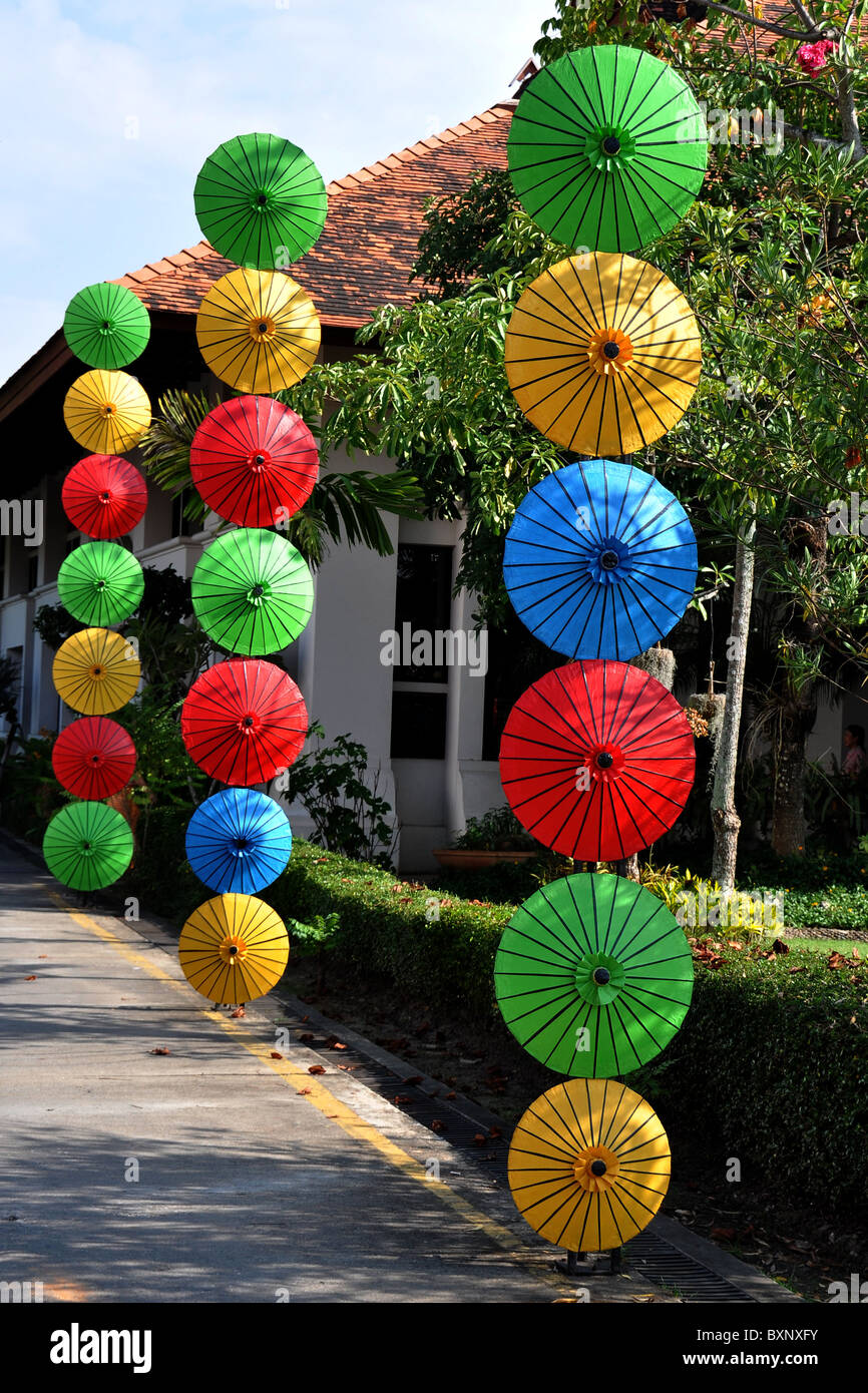 Bursang Umbrellas in Chiang Mai Stock Photo