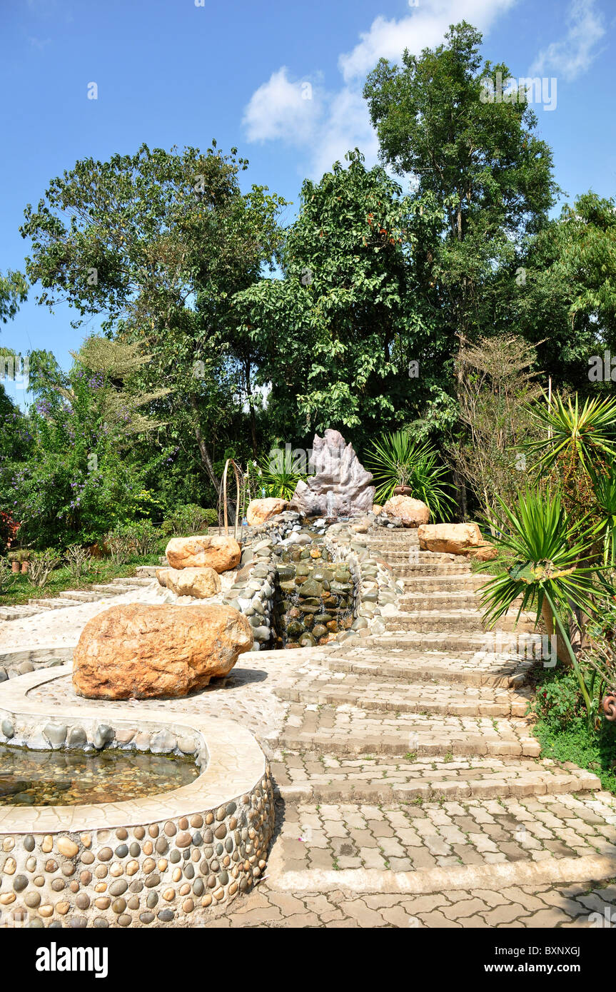 garden landscape in Chiang Rai Hot Spring, Thailand Stock Photo