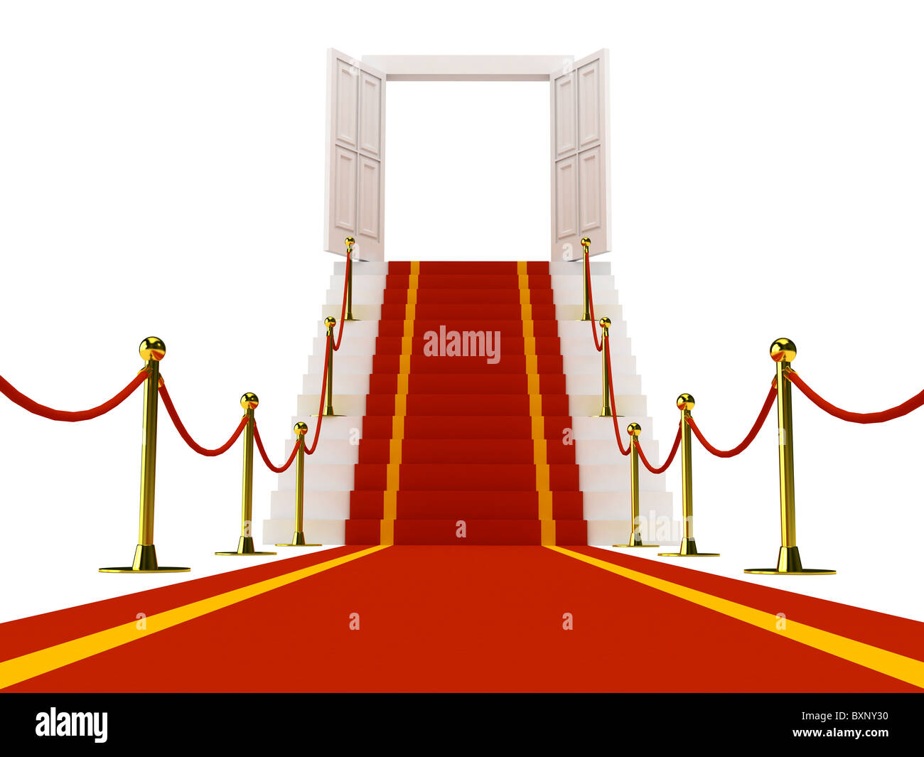Stair With Red Carpet Stock Photo Alamy