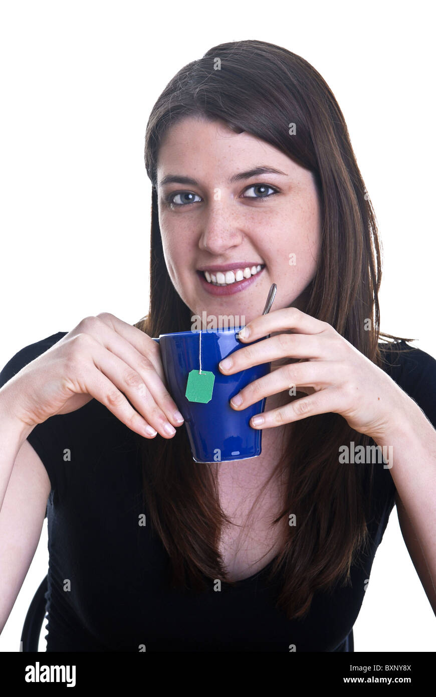Woman drinking tea Stock Photo