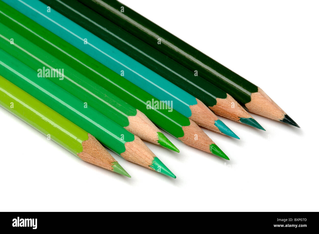 Green pencils Stock Photo