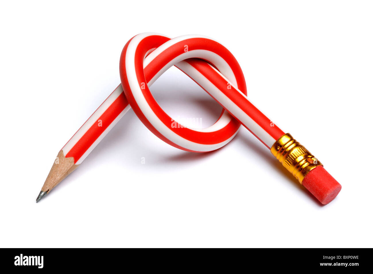 Pencil tied in a knot Stock Photo - Alamy
