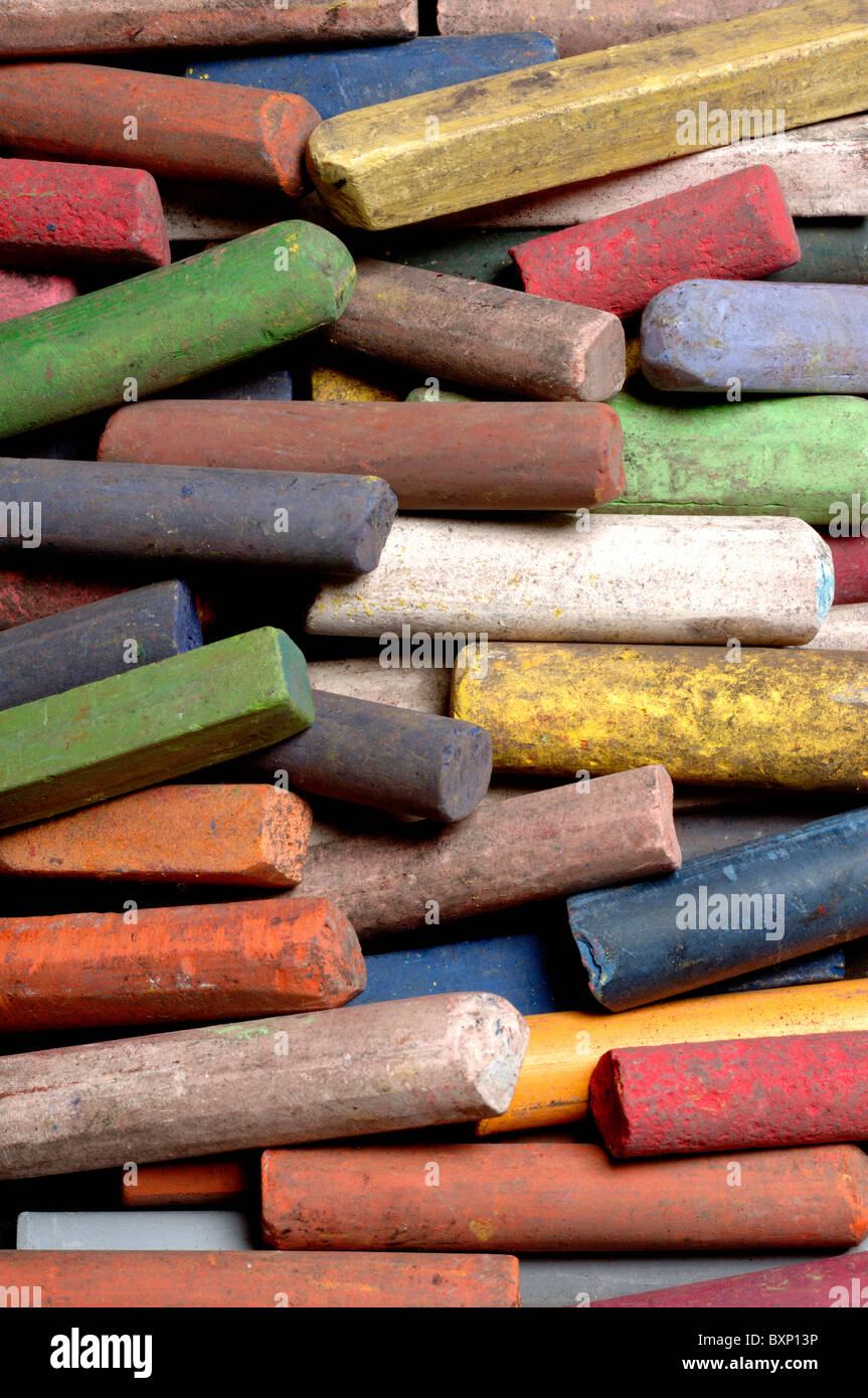 Artist chalks and pastels Stock Photo Alamy