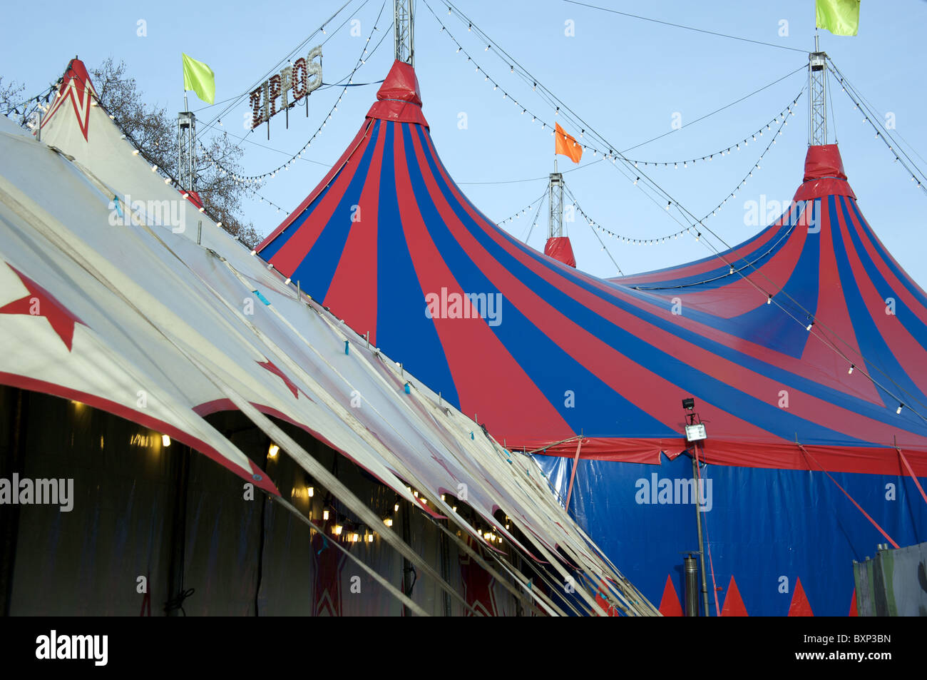Circus tent at WInter Wonderland, Hyde Park, London UK Stock Photo