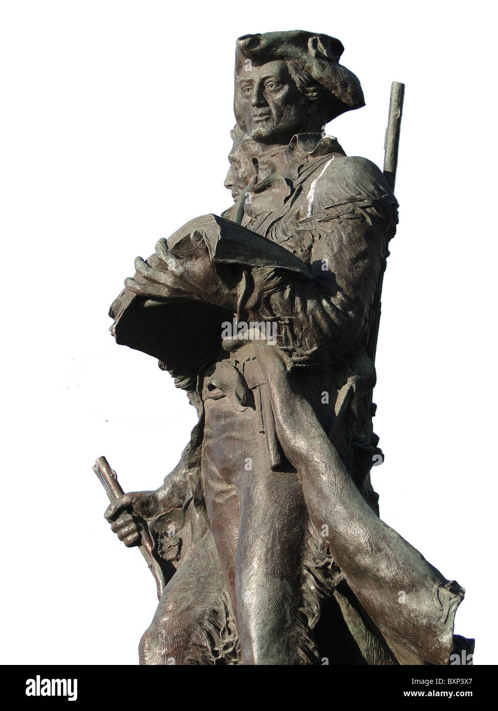 Statue of explorers Lewis and Clark at the end of the trail in Seaside Oregon Stock Photo
