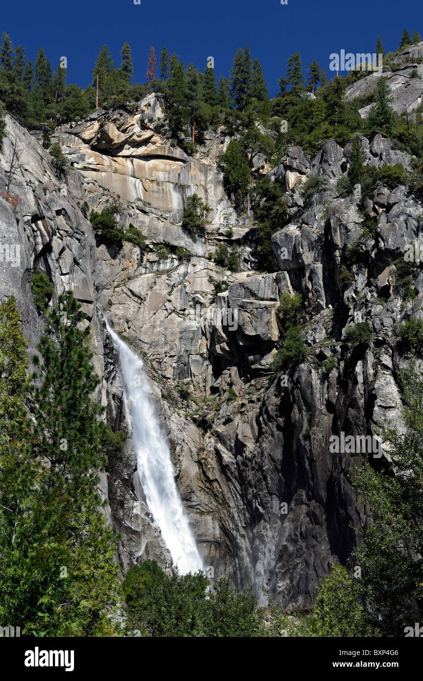 transient waterfall unnamed yosemite valley california USA Stock Photo