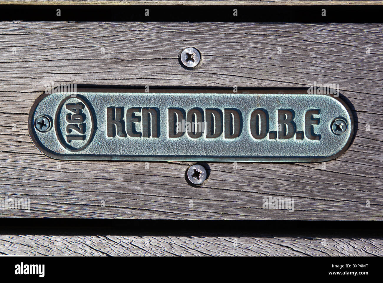 Ken Dodd OBE name plaque Southport Pier Stock Photo