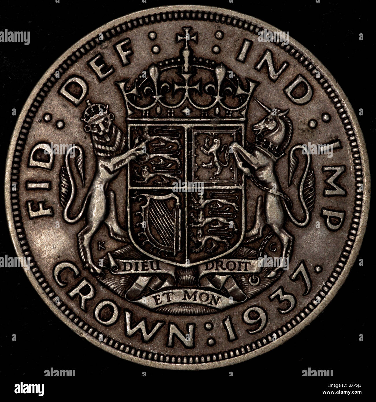 British Crown Coin Stock Photo Alamy