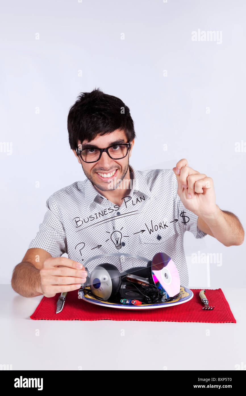 Young Man With A Good Marketing Business Plan For The Music Industry