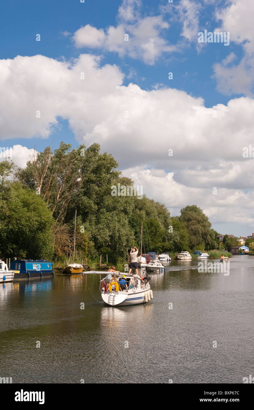 The river Waveney in Beccles , Suffolk , England , Great britain , Uk Stock Photo