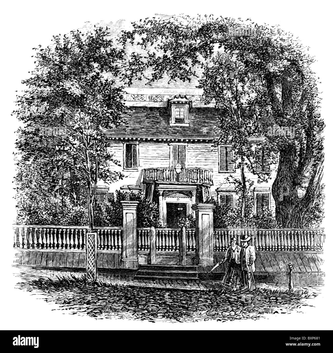 This etching shows the house of John Langdon (17411819), an American