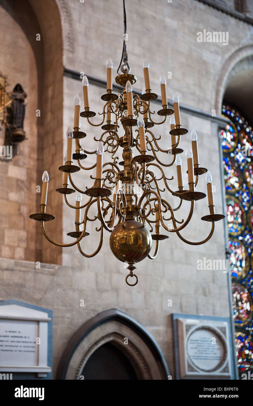 Cantebury Cathedral Chandelier Kent Stock Photo