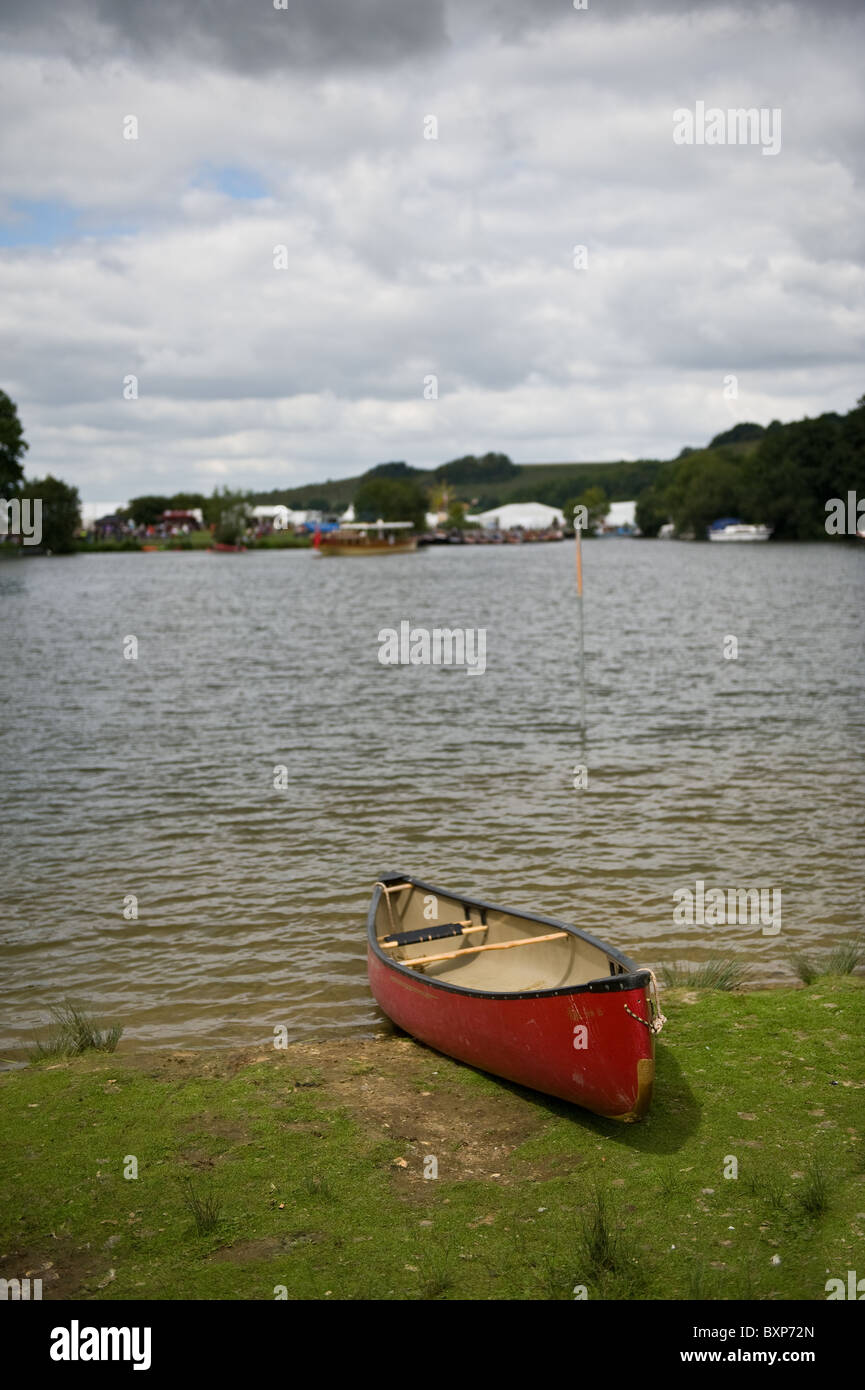Canadian Canoes on the riverside Stock Photo