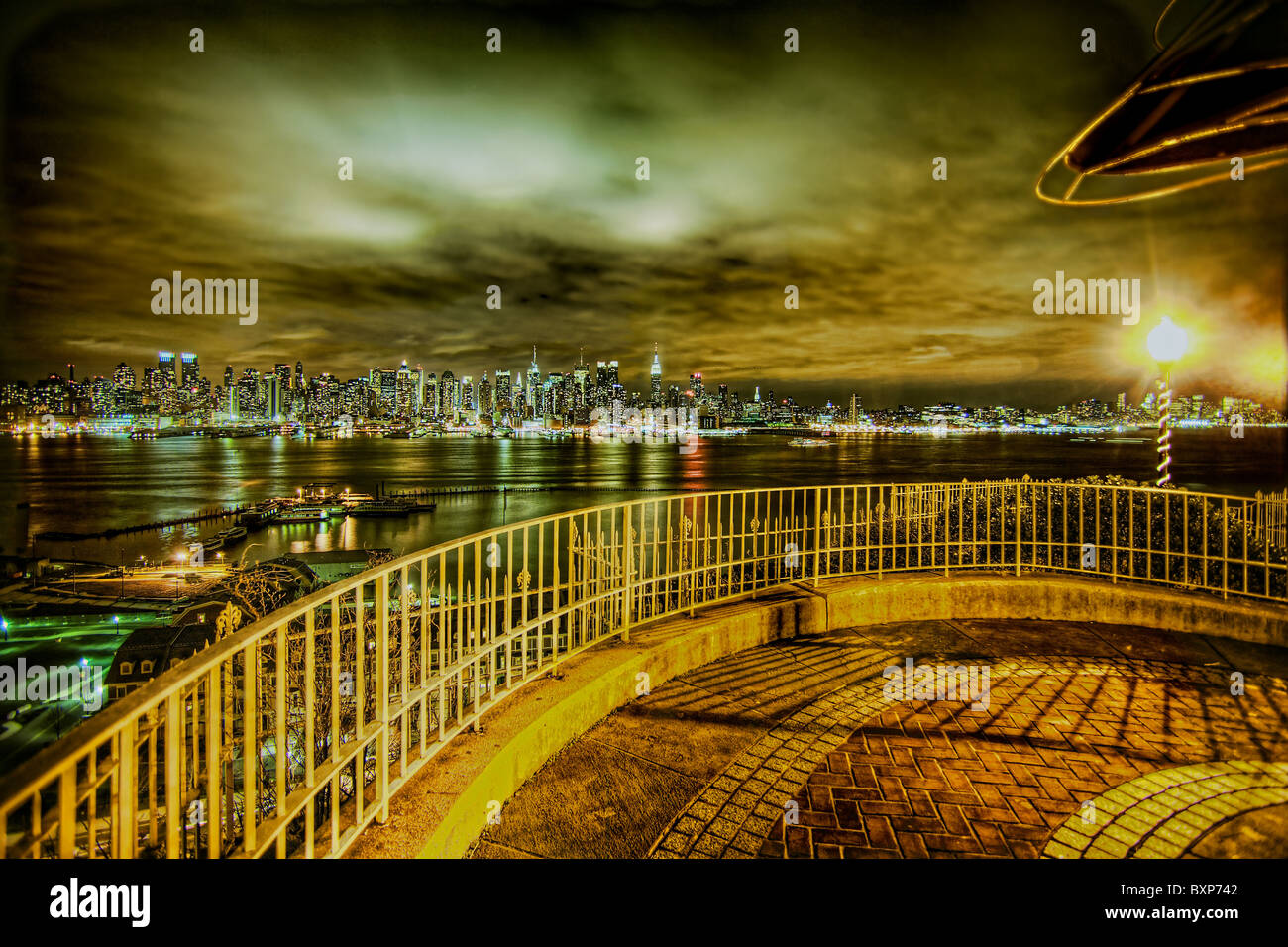 Night HDR image of NY City Stock Photo