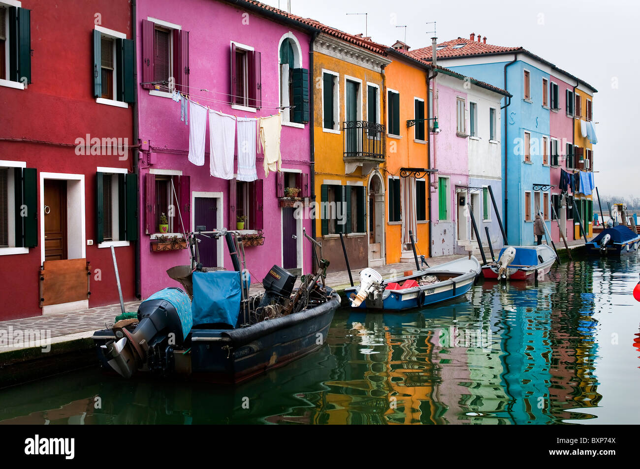 Burano Island scenery - colorful houses Stock Photo - Alamy