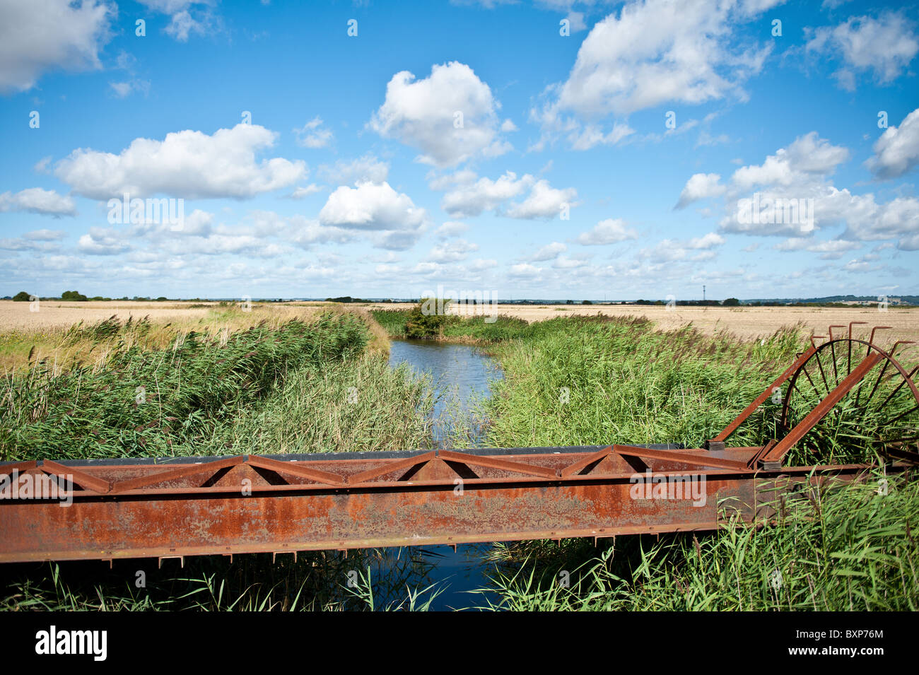 An irrigation / drainage channel in Kent Stock Photo Alamy
