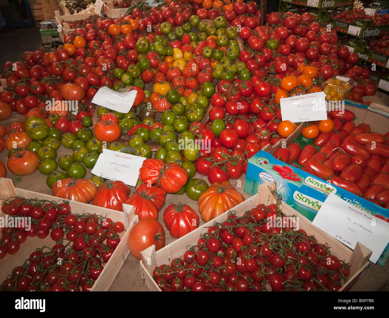 Tomatoes-Borough Market,Southwark,London,England Stock Photo
