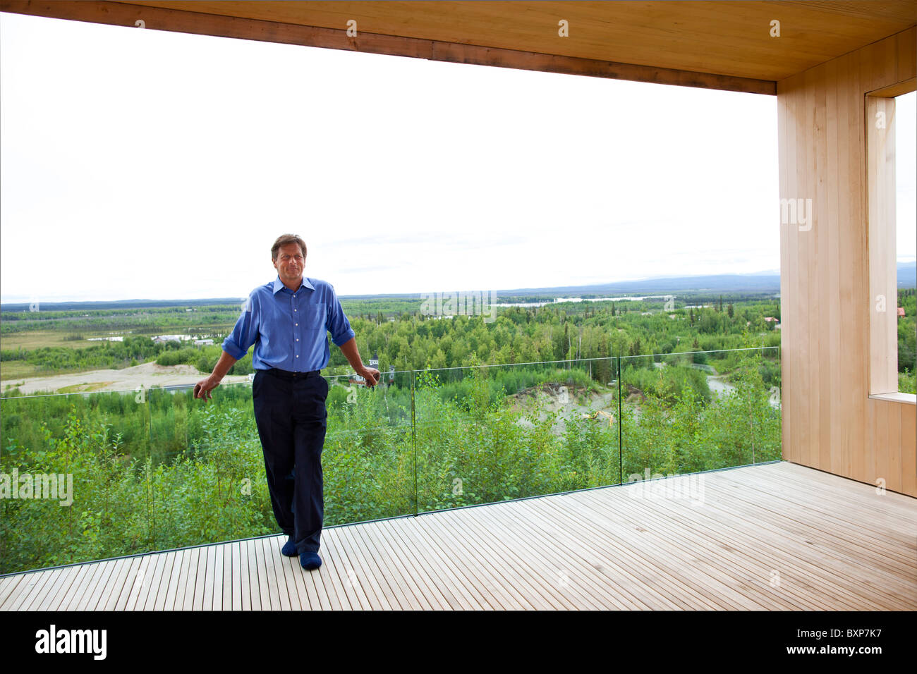 Alaska, Big Lake, Happy Trails Kennel. Martin Buser at his home. Stock Photo