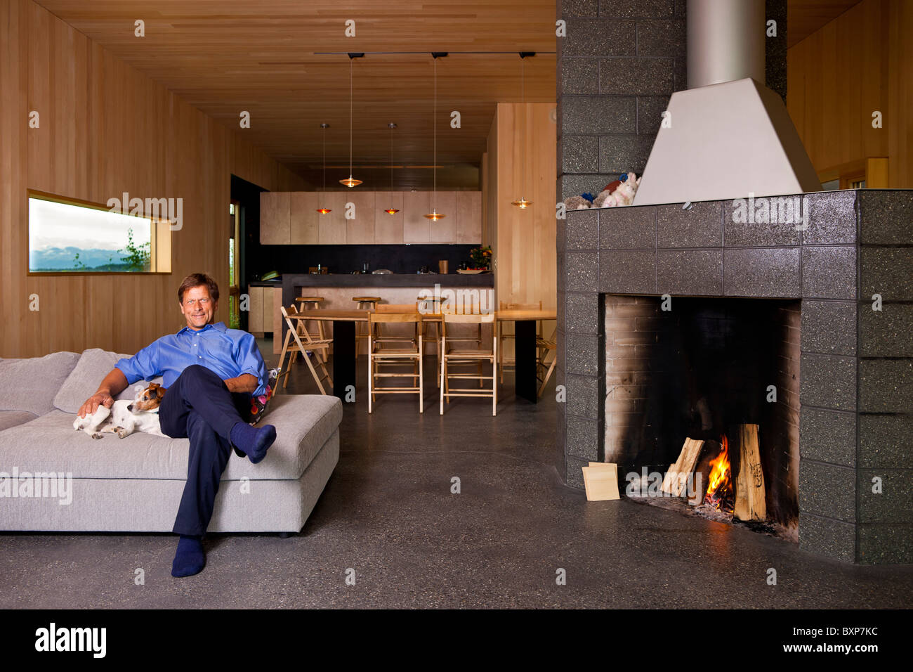 Alaska, Big Lake, Happy Trails Kennel. Martin Buser at his home Stock