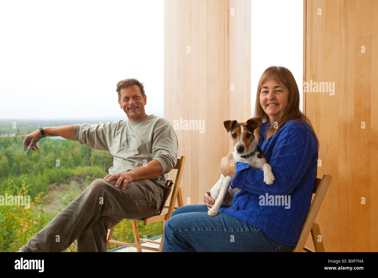 Alaska, Big Lake, Happy Trails Kennel. Martin Buser and his wife