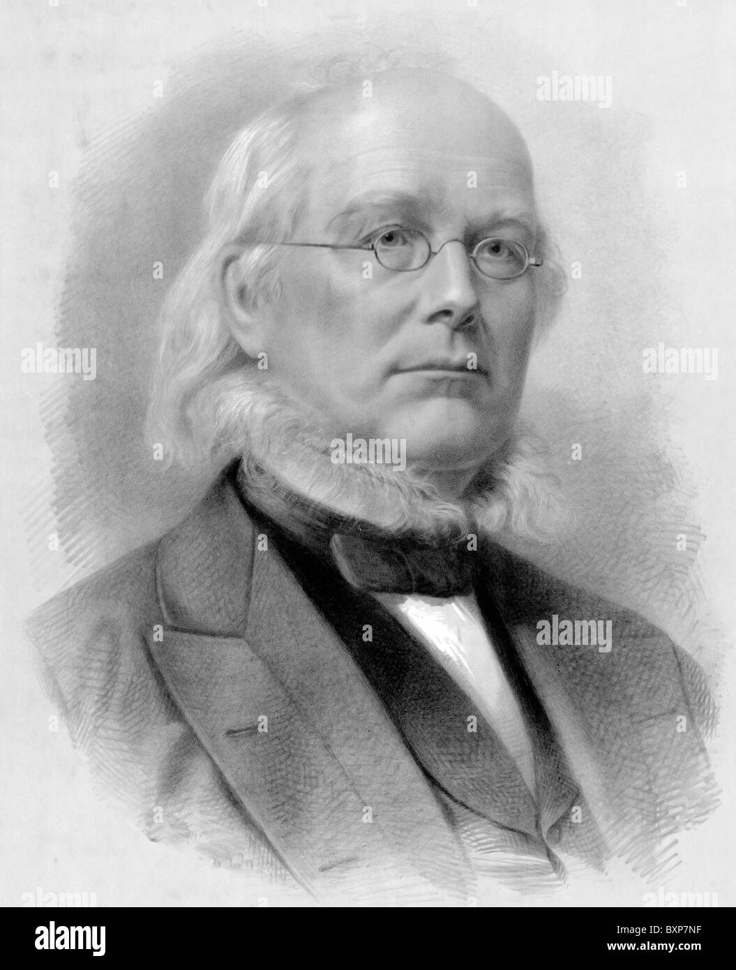 Horace Greeley  - American Newspaper Editor, Founder of the Liberal Republican Party and 1872 Presidential Candidate c. 1872 Stock Photo