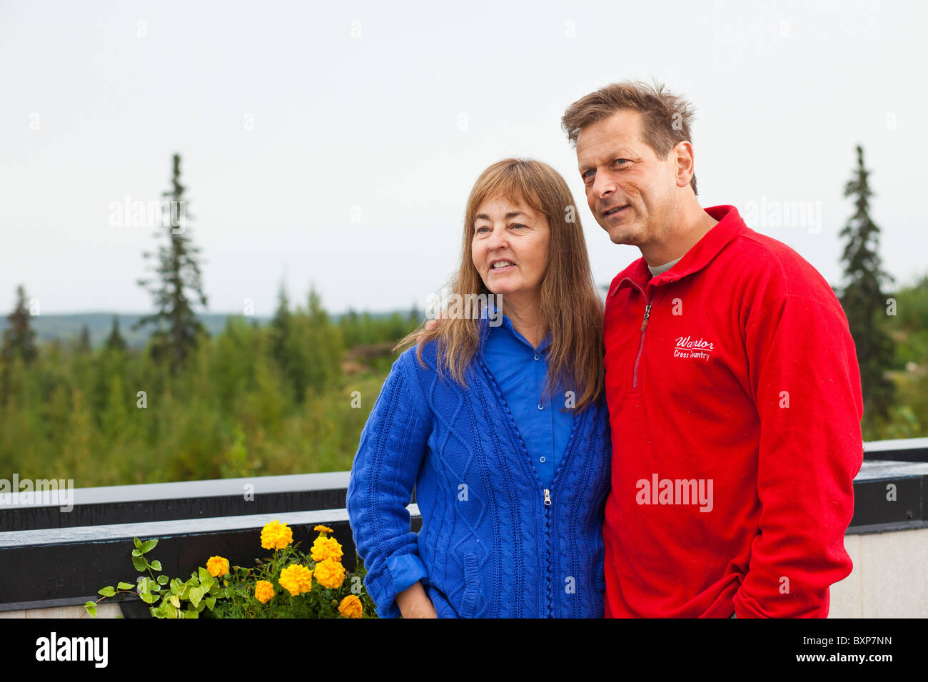 Alaska, Big Lake, Happy Trails Kennel. Martin Buser and his wife