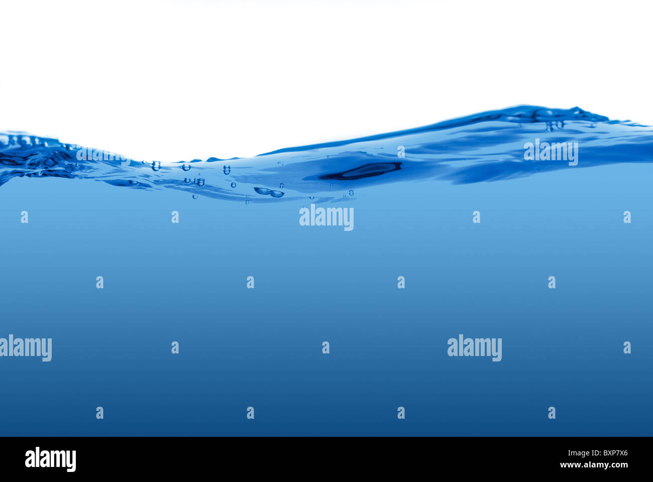 Blue water wave isolated on a white background Stock Photo - Alamy