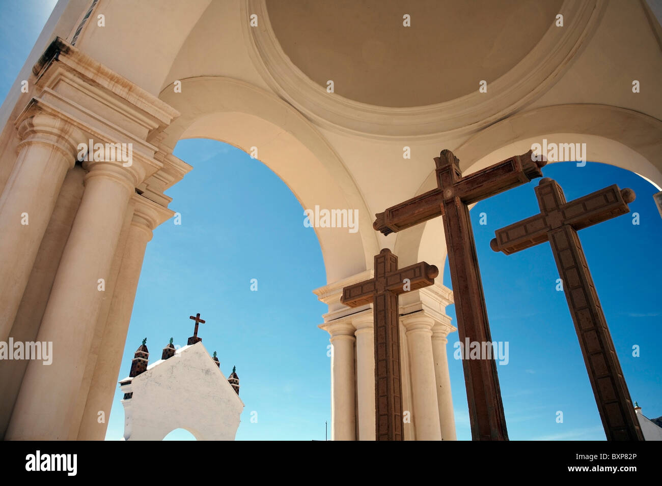 Crucifix At Basilica Of Our Lady Of Copacabana Stock Photo
