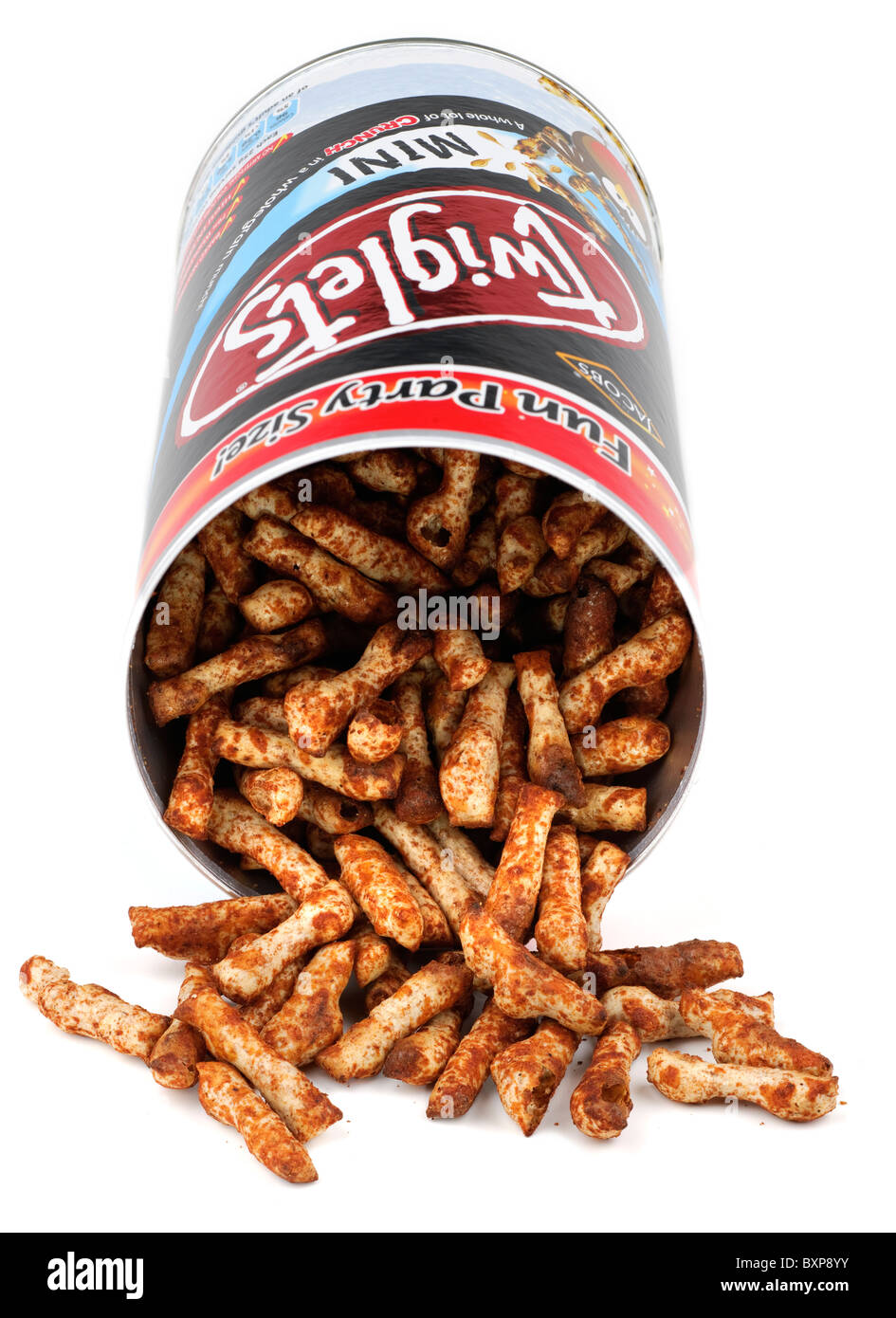 Container of Jacobs fun party size mini Twiglets Stock Photo