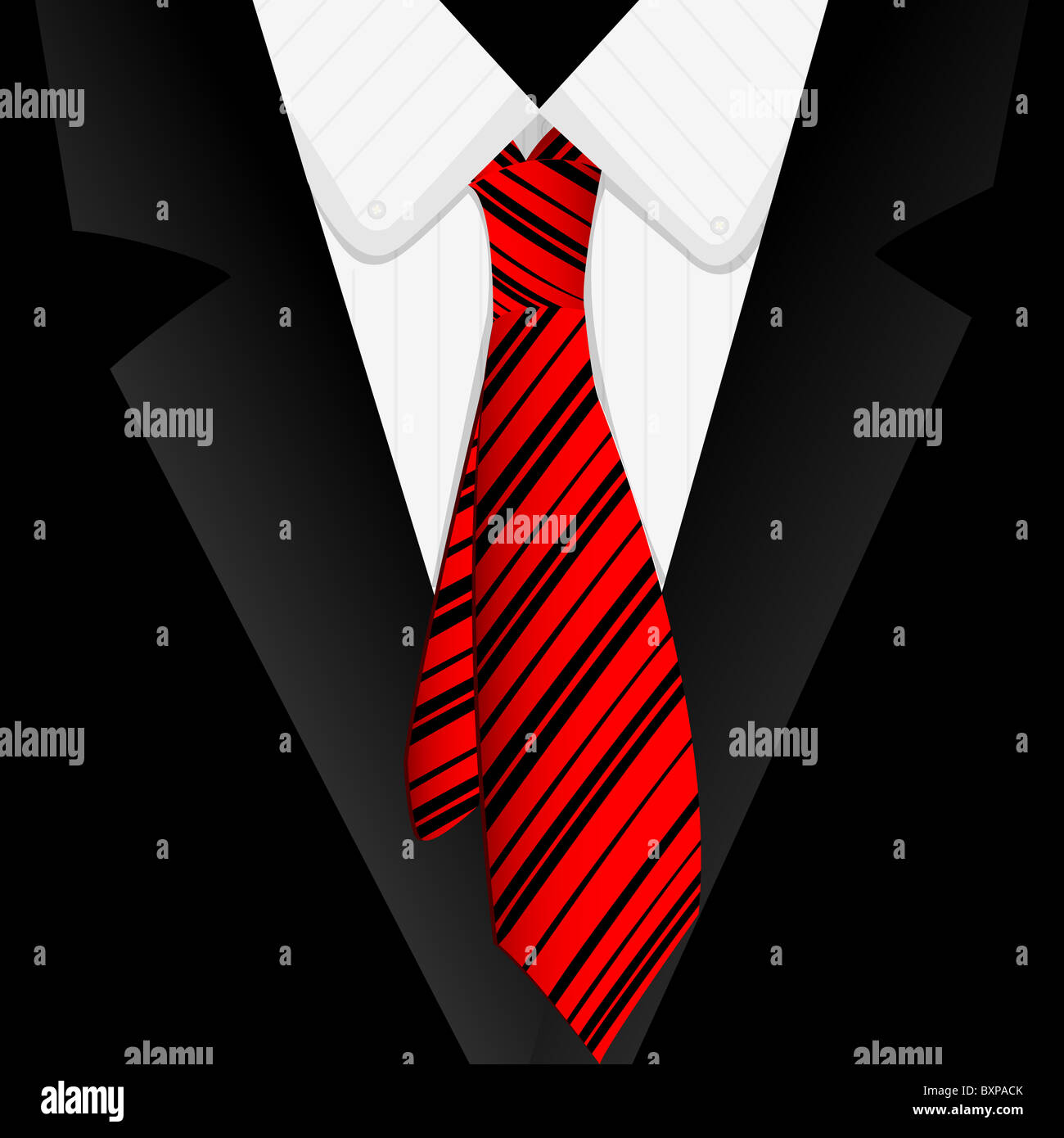 Striped red tie Stock Photo