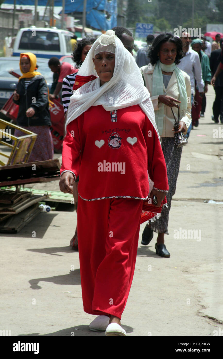 Woman in Addis Ababa, Ethiopia, east Africa Stock Photo