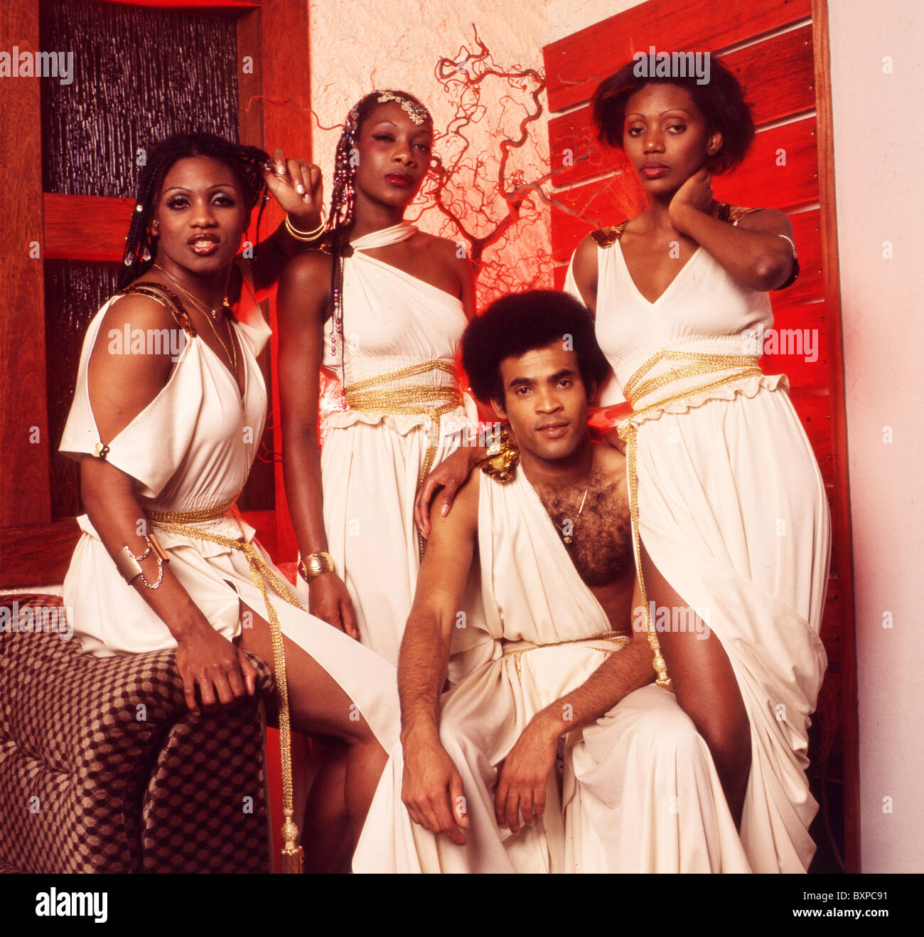 BONEY M West-Indian pop group with Bobby Farrell in 1978 Stock Photo
