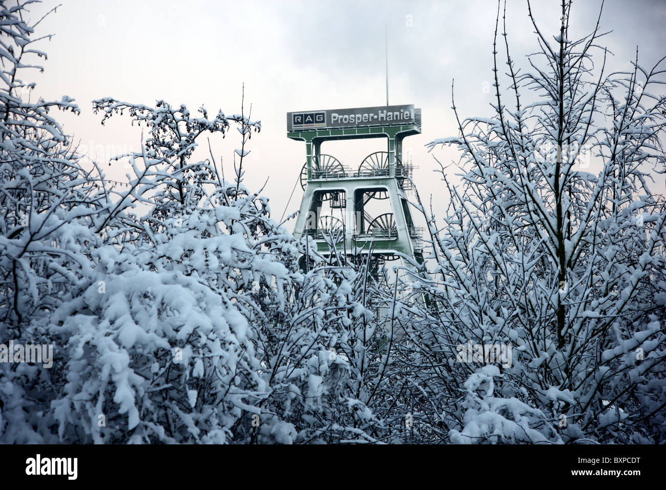 Winding Tower Of Coal Mine Pit Prosper Haniel In Bottrop Germany Stock