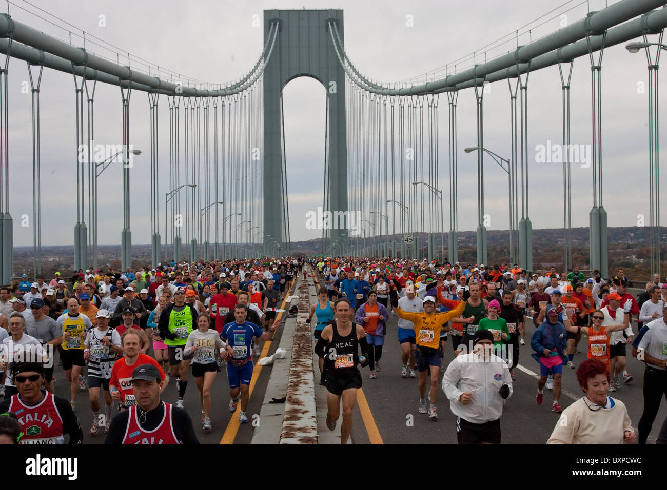 Verrazano Narrows Bridge Marathon High Resolution Stock Photography and