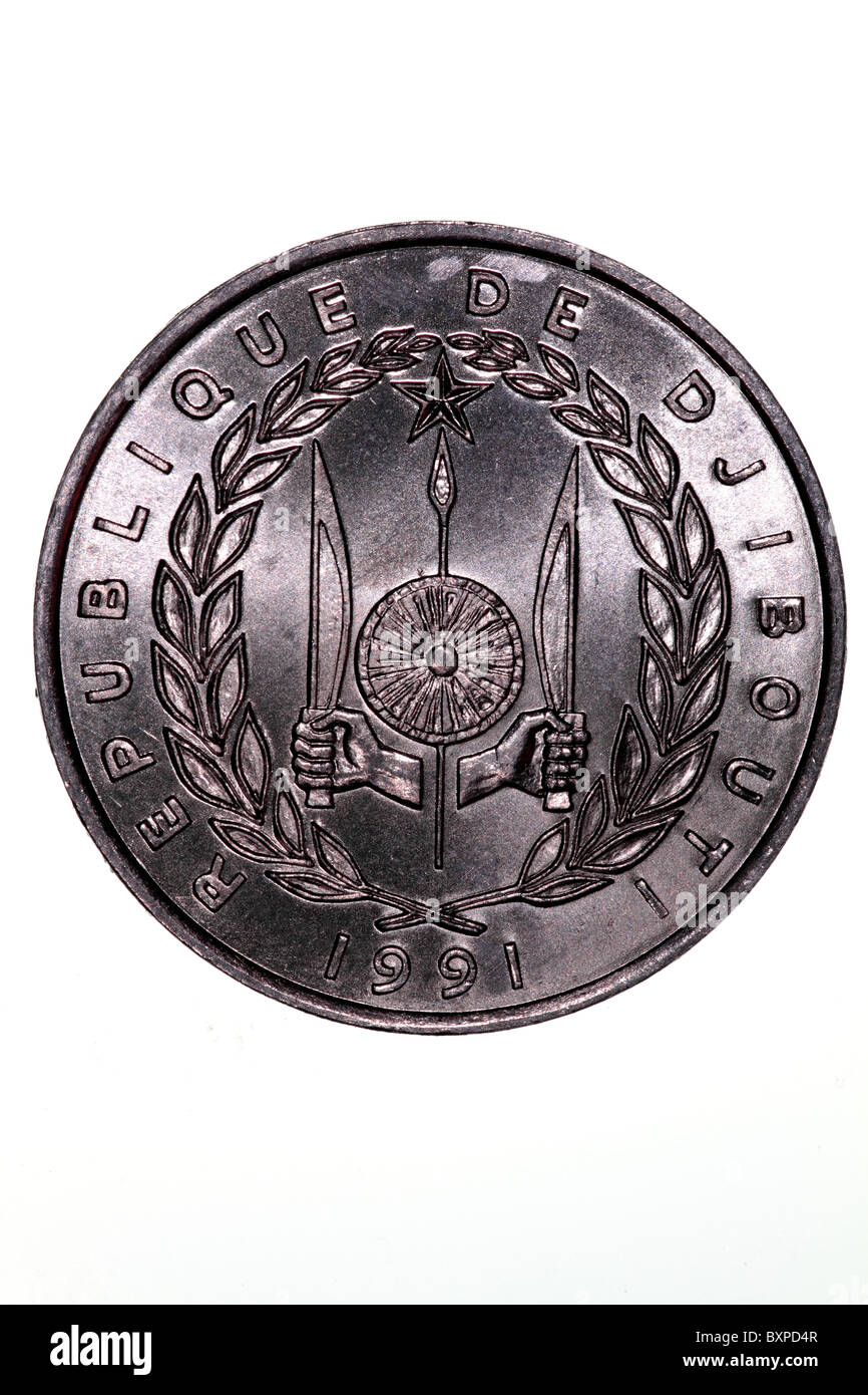 Djibouti coin - 5 Francs Stock Photo