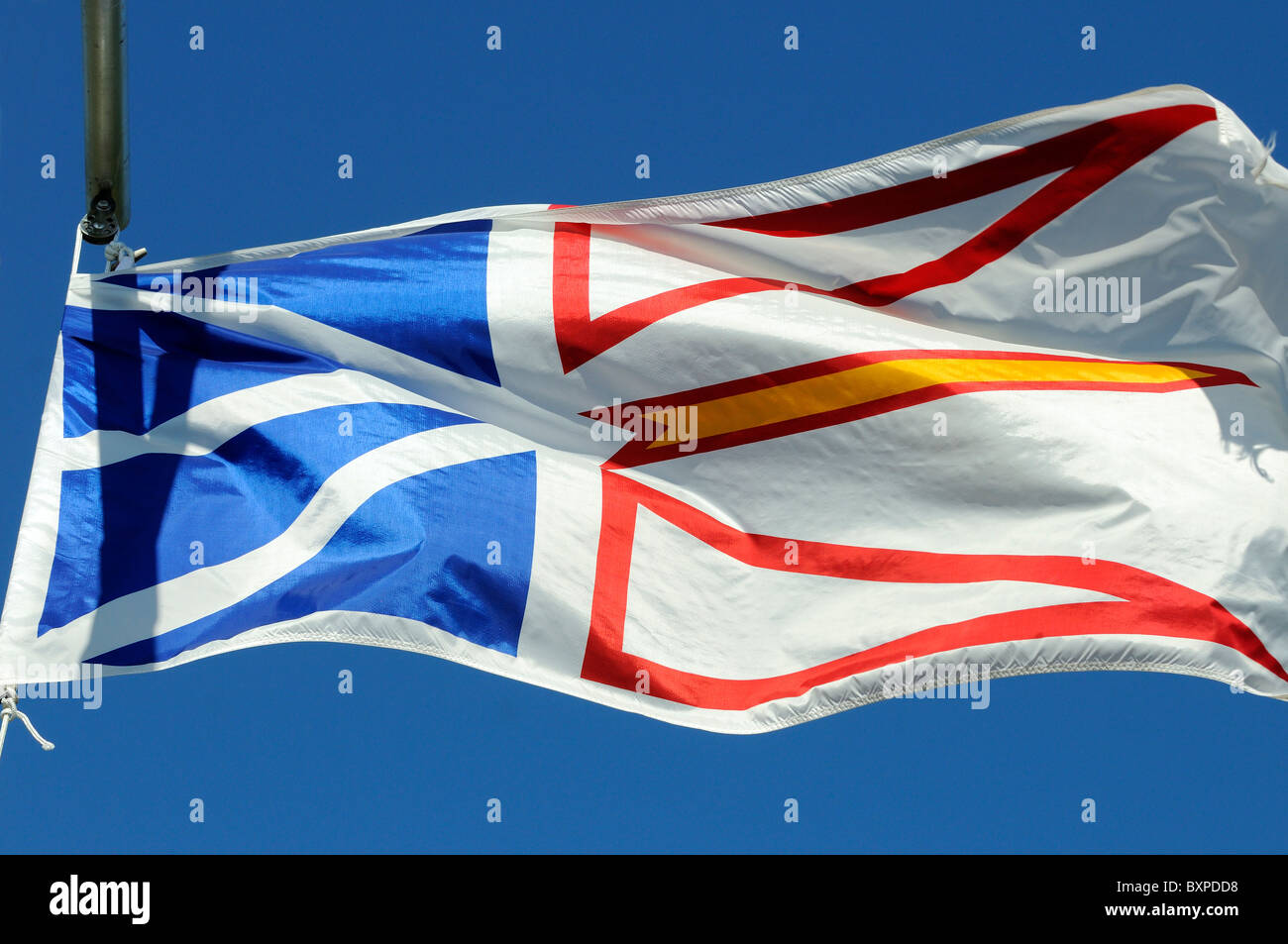The Provincial Flag Of Newfoundland And Labrador, Canada Stock Photo