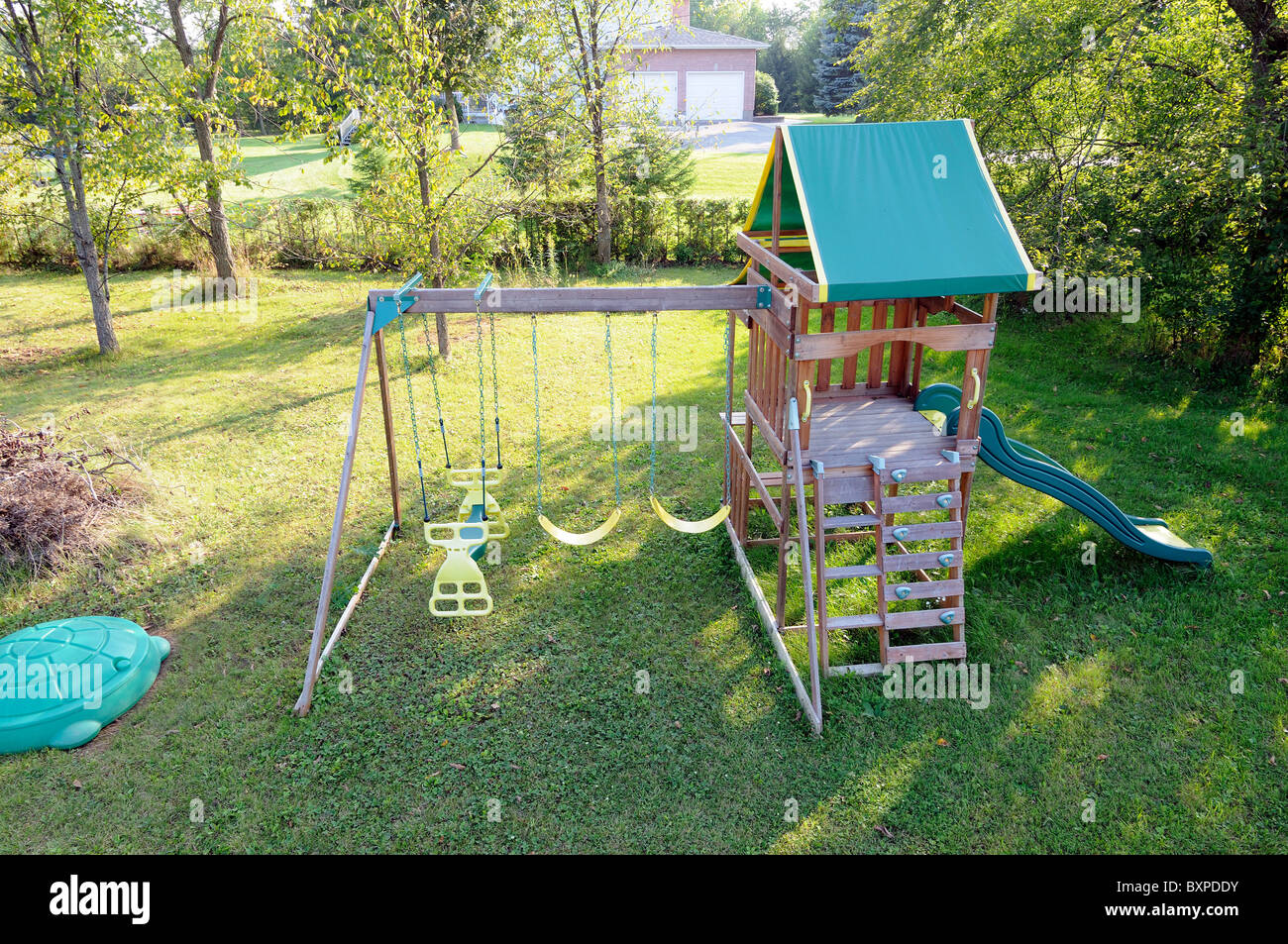 children's garden house with slide