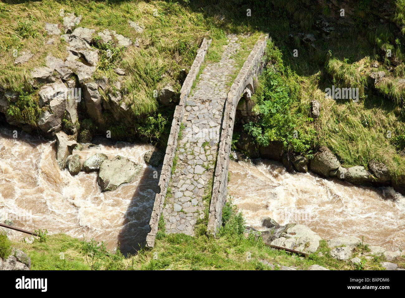 Medieval bridge the Fortress of Lori Berd in Northern Armenia Stock Photo