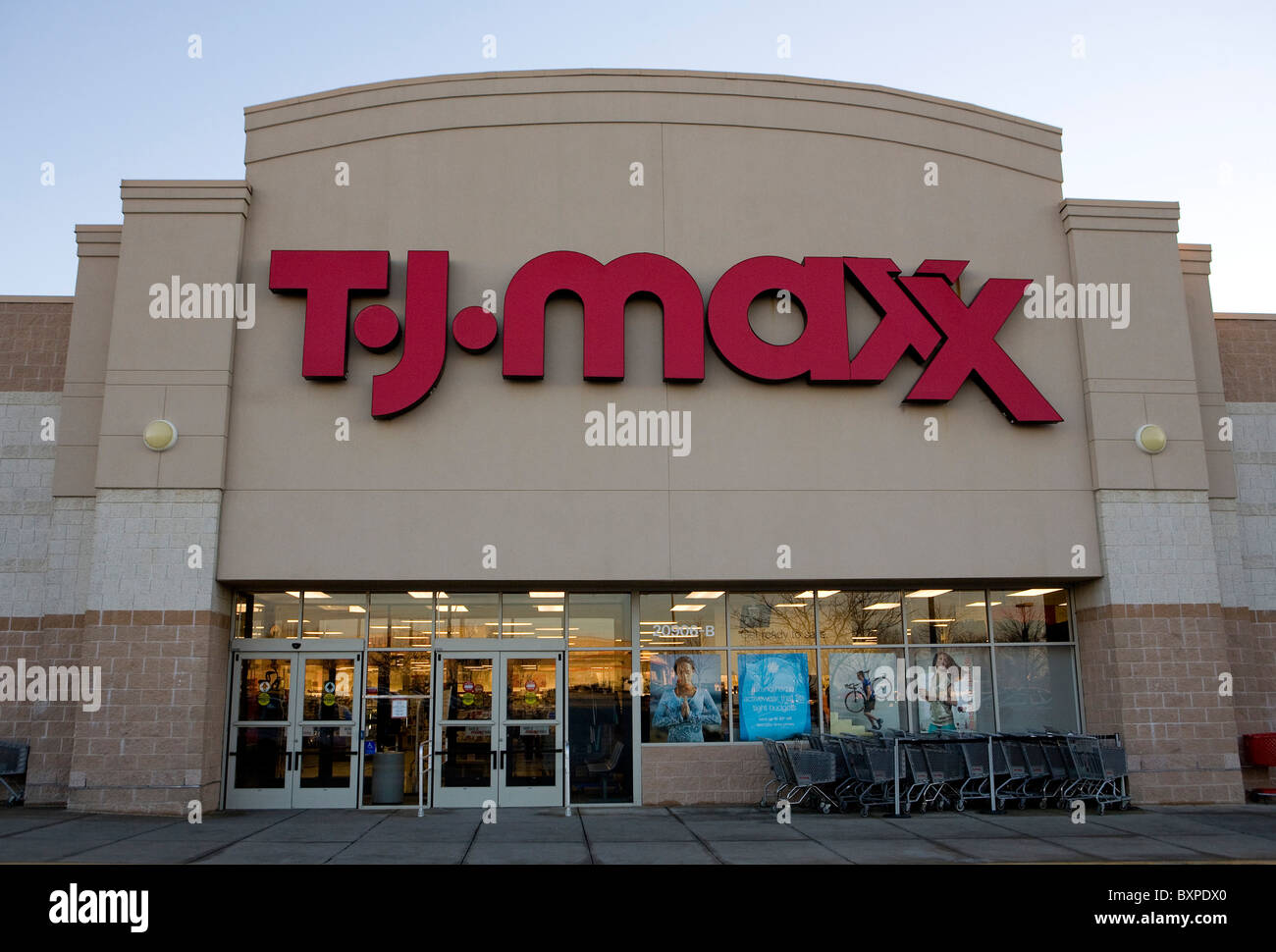 A TJ Maxx discount clothing store.  Stock Photo