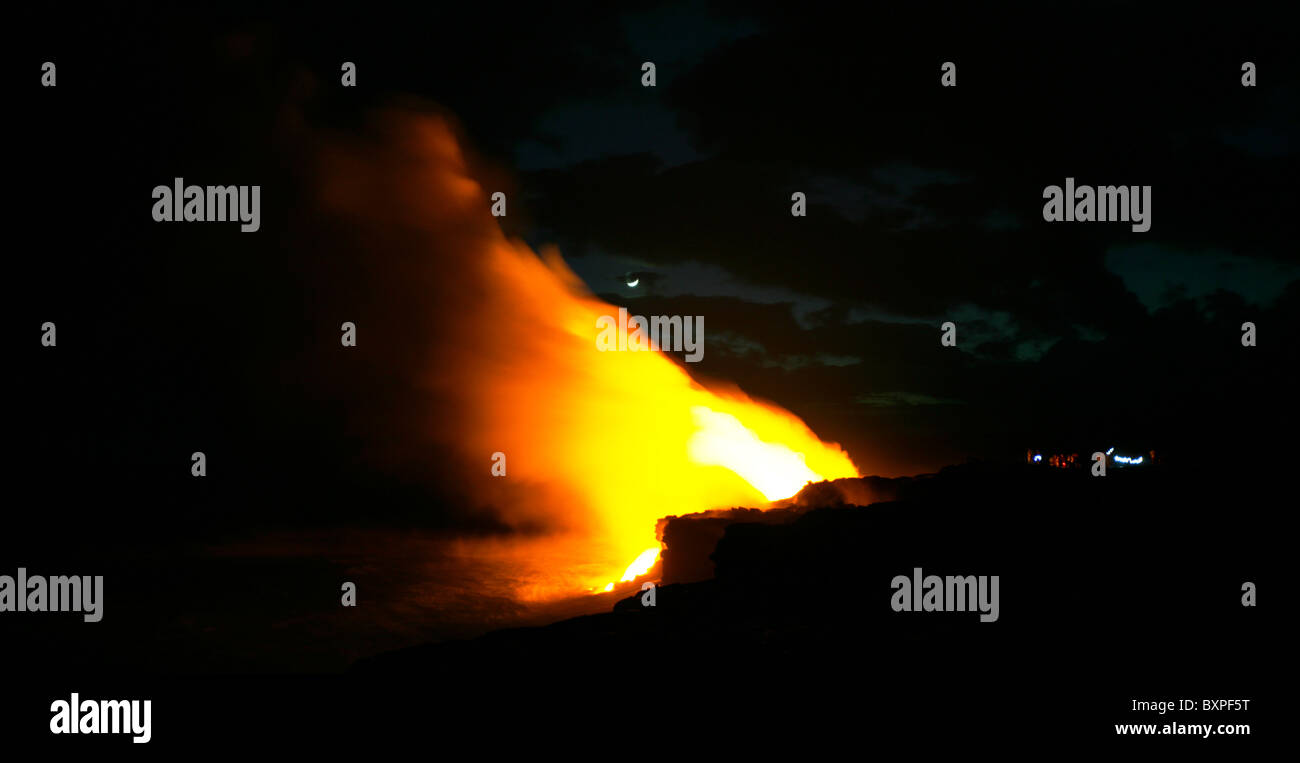 The lava flow from the Kilauea eruption on Hawaii's big island flowing