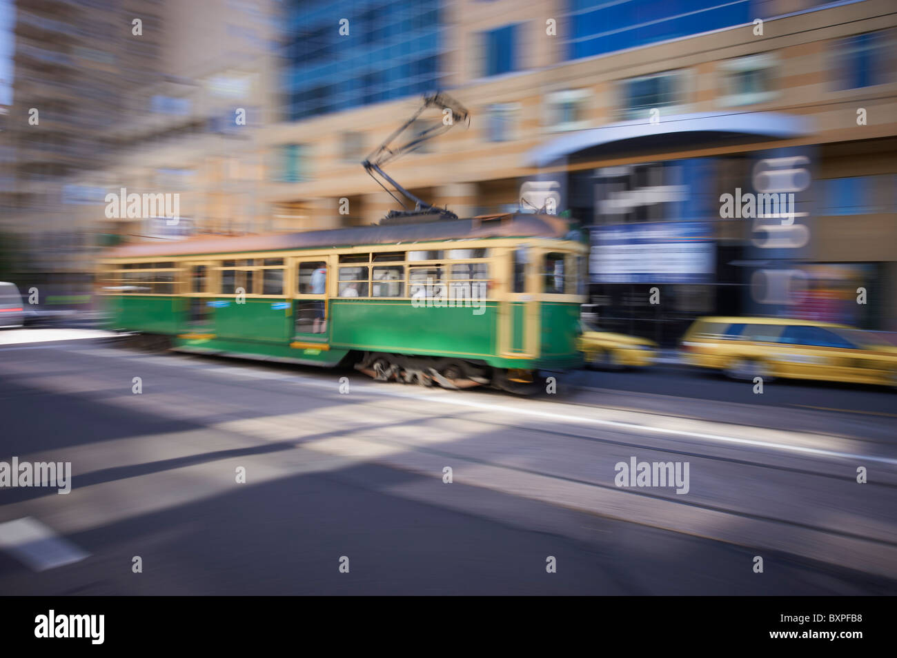 Melbourne tram in Chapel Street Prahran Stock Photo