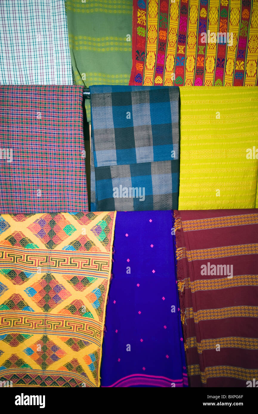 woven fabric in the National Textile Museum, Thimphu (capital city), Bhutan, Asia Stock Photo