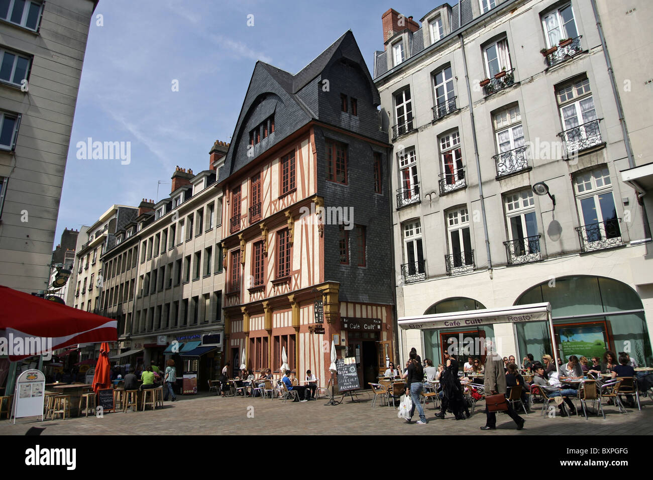 Nantes (44) : Town centre Stock Photo