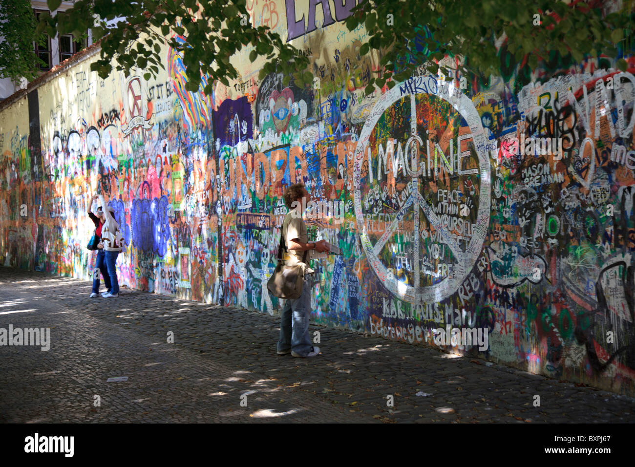 John Lennon Beatles Graffiti wall Prague Czech Republic Stock Photo
