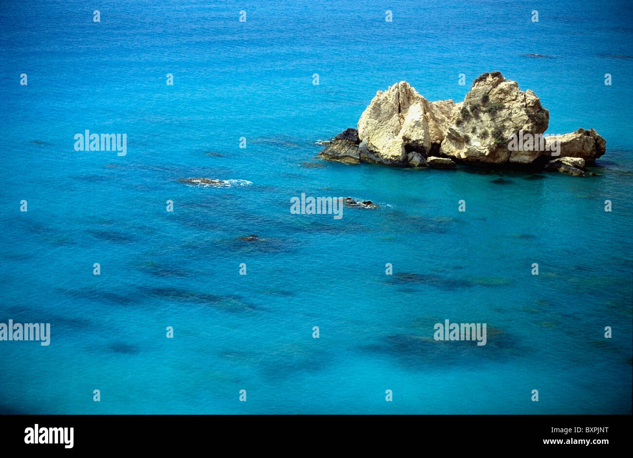 Rcok Formation Standing Out Of Turquoise Water Stock Photo