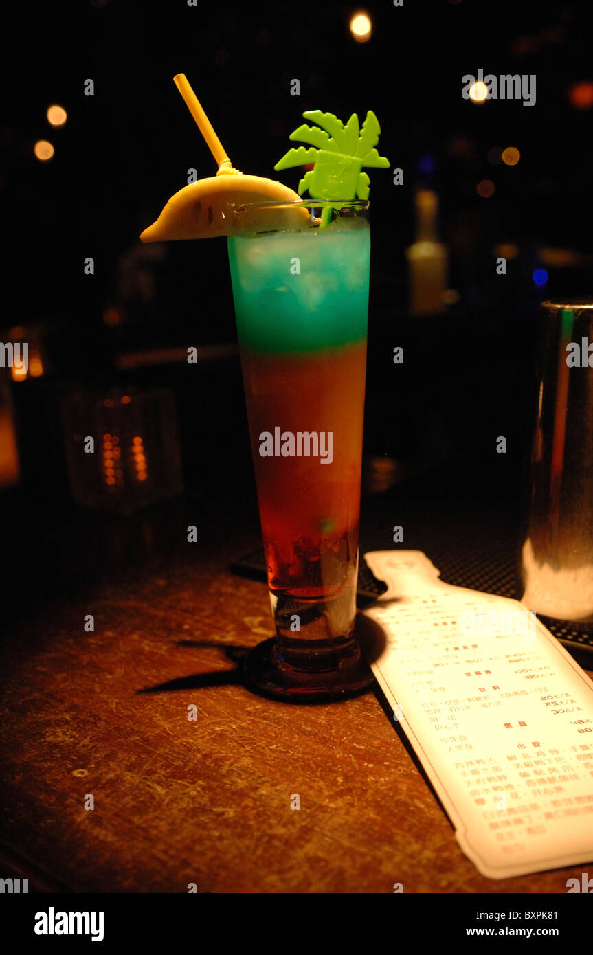 A cocktail in a fashionable bar in Yangzhou China Stock Photo