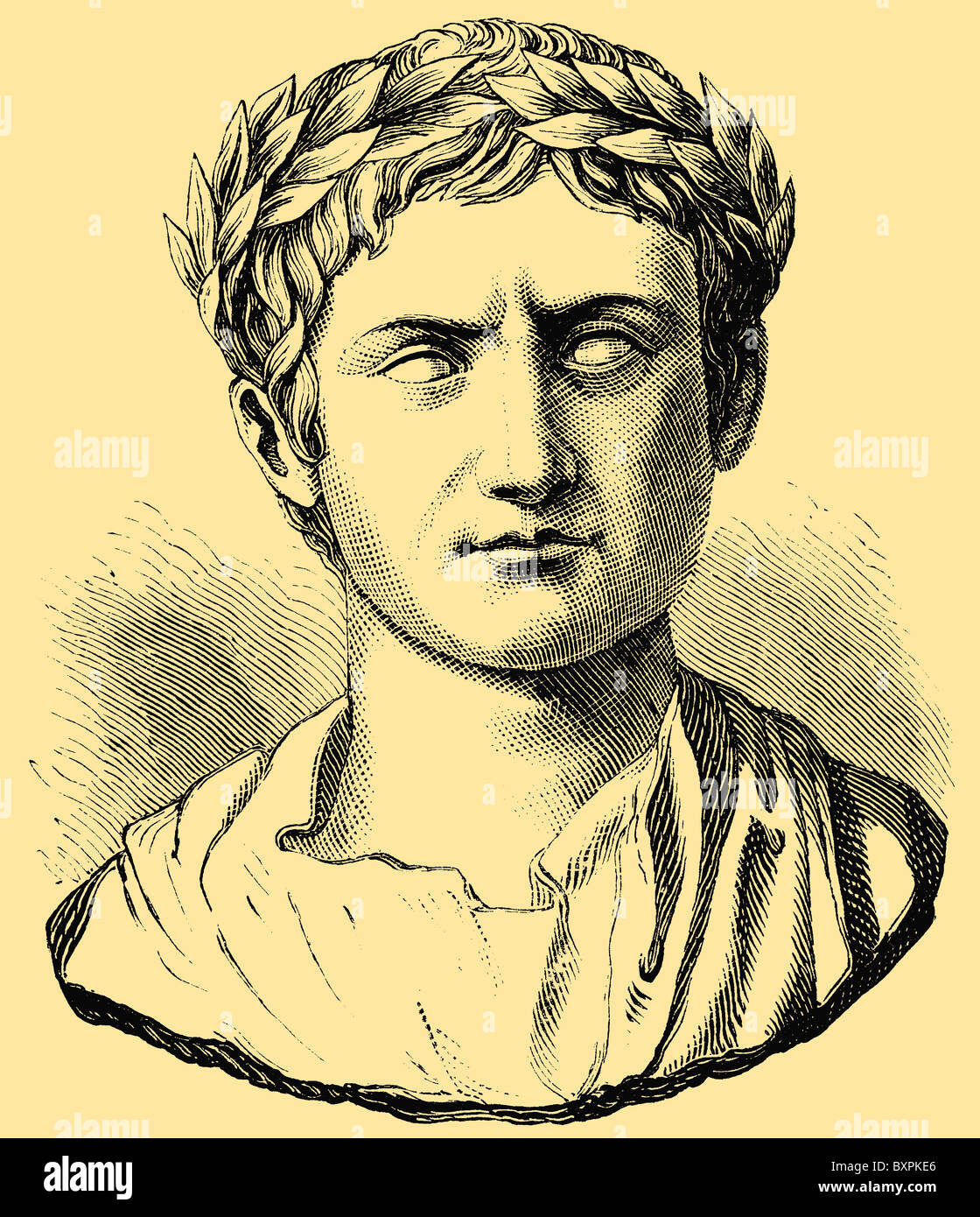 Gaius Julius Caesar Augustus (September 23, 63 BC – August 19, AD 14), first ruler of the Roman Empire Stock Photo